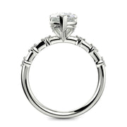 Ariana Pear Cut Pave 4 Prong Petite Engagement Ring Setting - Nivetta